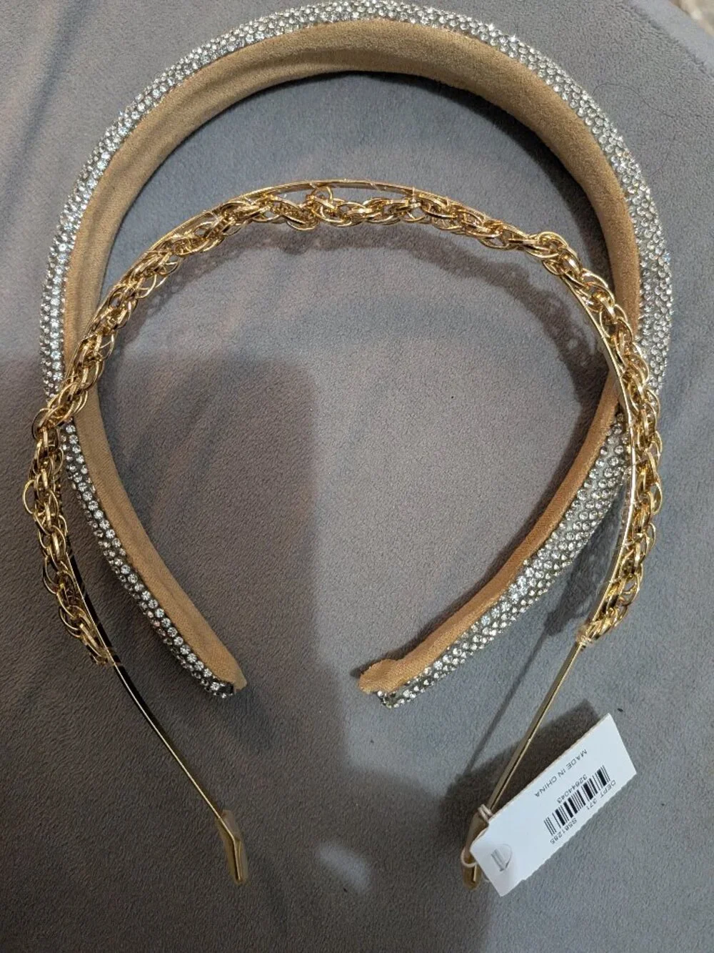 Gold Chain & Rhinestone Headband - Picture 1 of 3